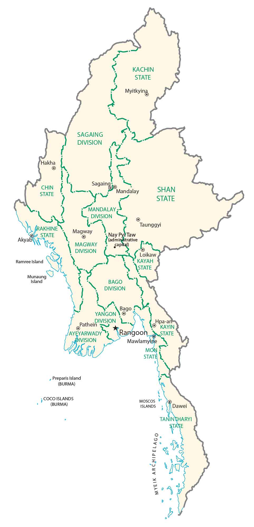 Burma Administrative Map