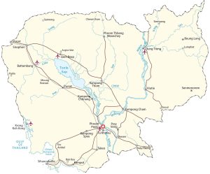 Cambodia Map – Cities and Roads