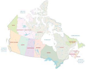 Map of Canada – Cities and Roads
