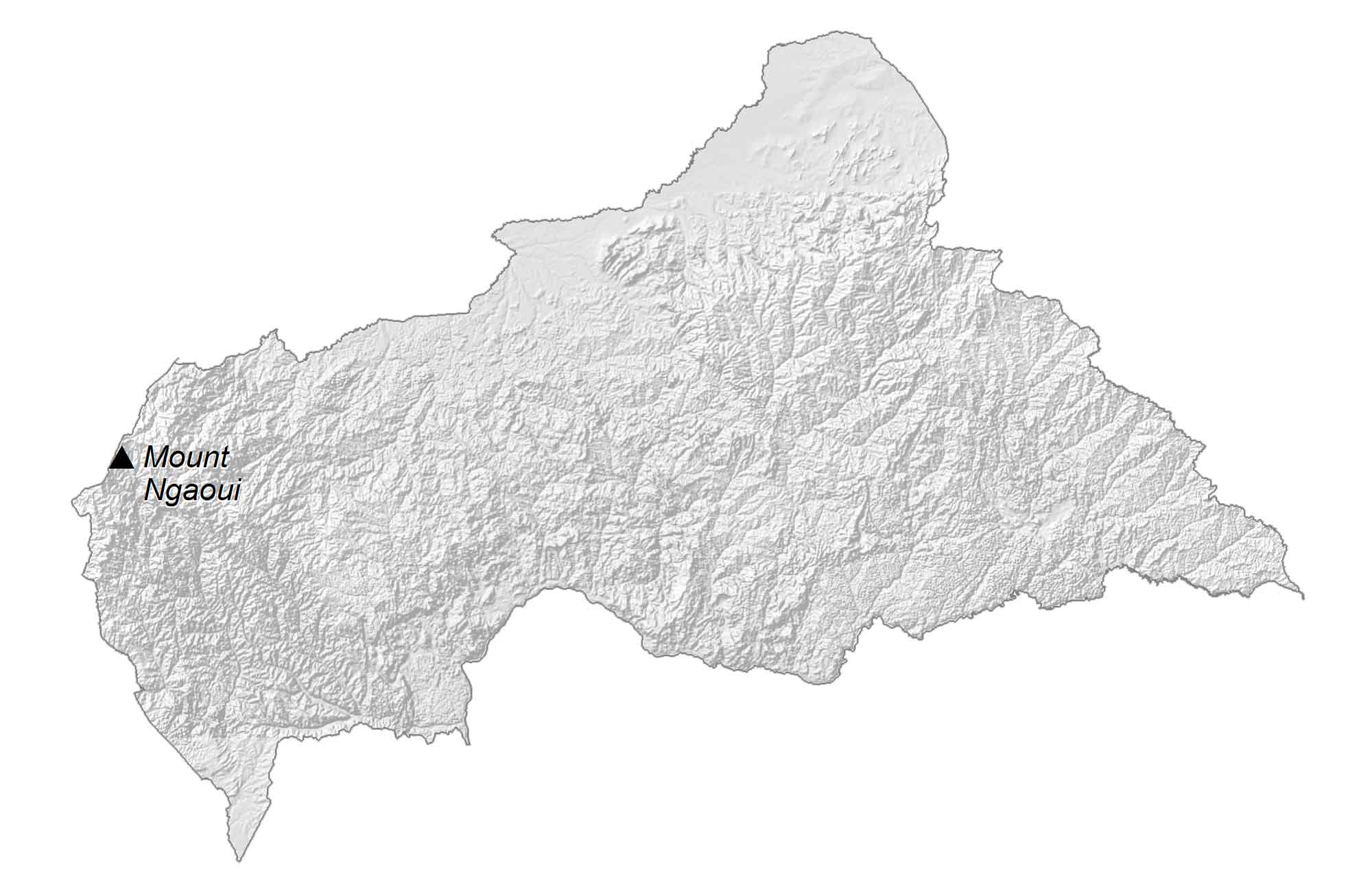 Central Africa Republic Elevation Map