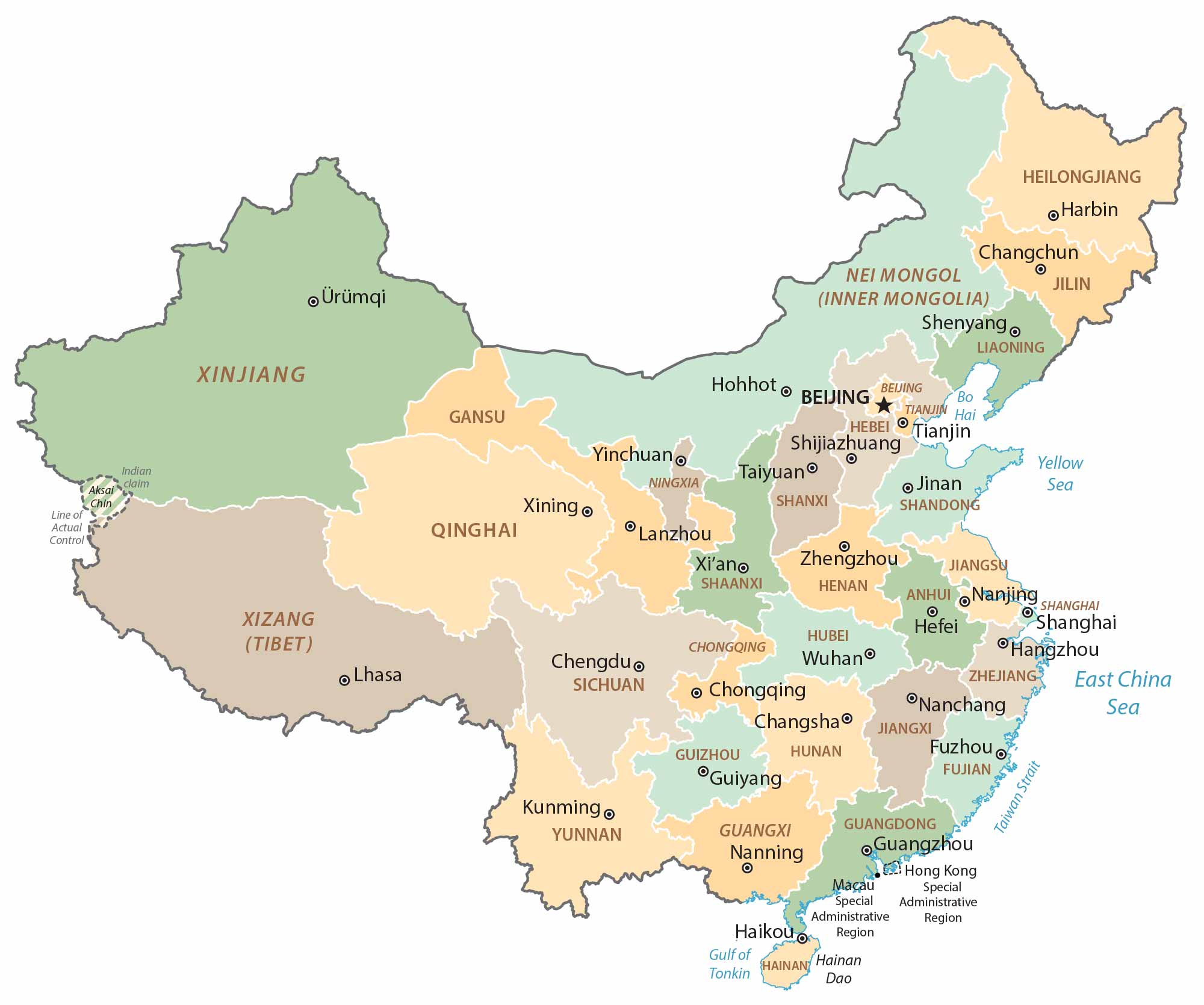 China Administration Divisions Map