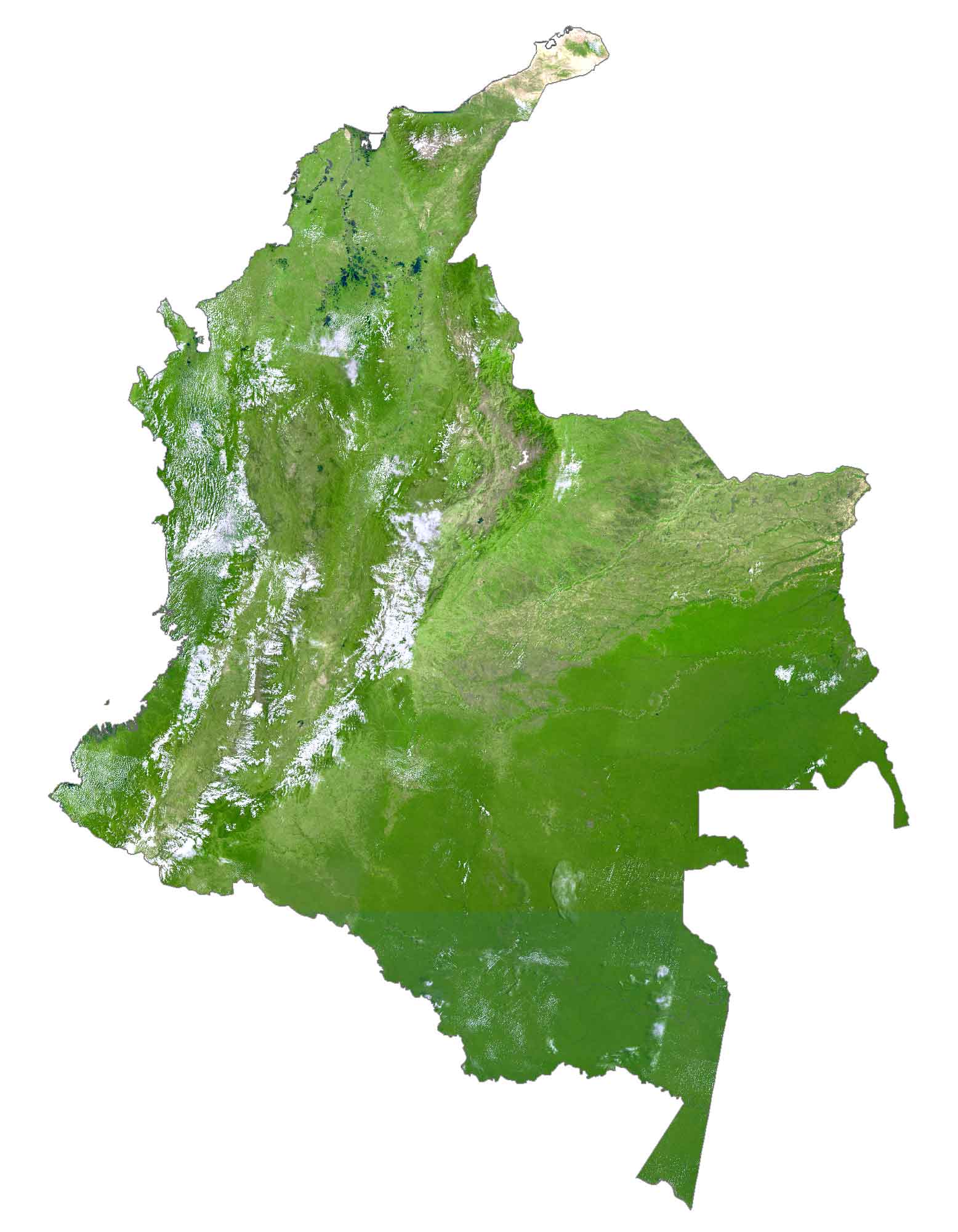 Colombia Satellite Map