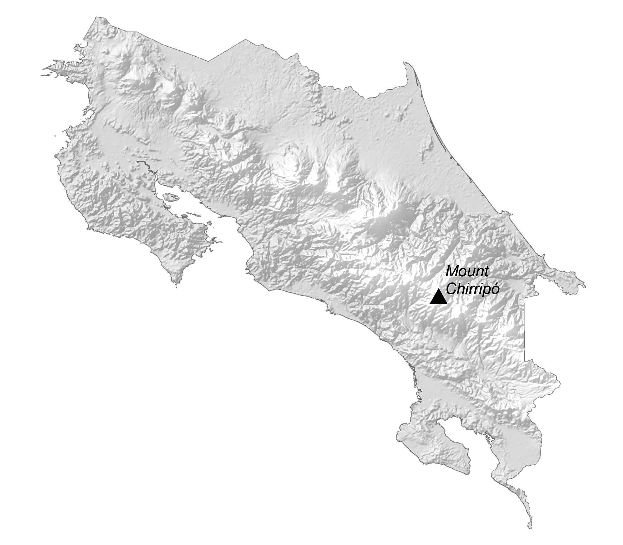 Costa Rica Elevation Map