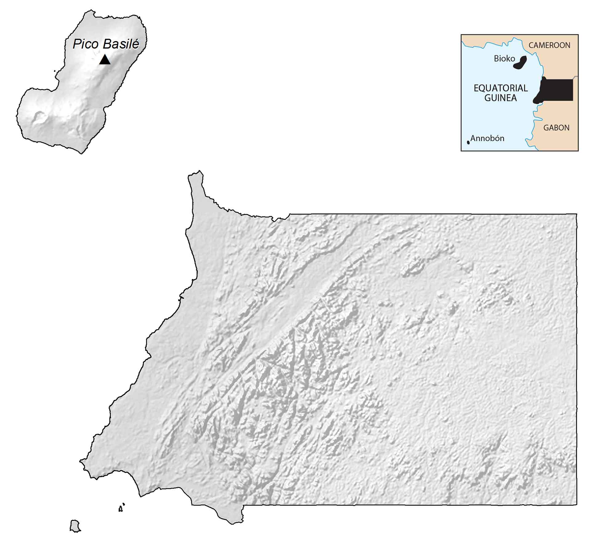 Equatorial Guinea Elevation Map