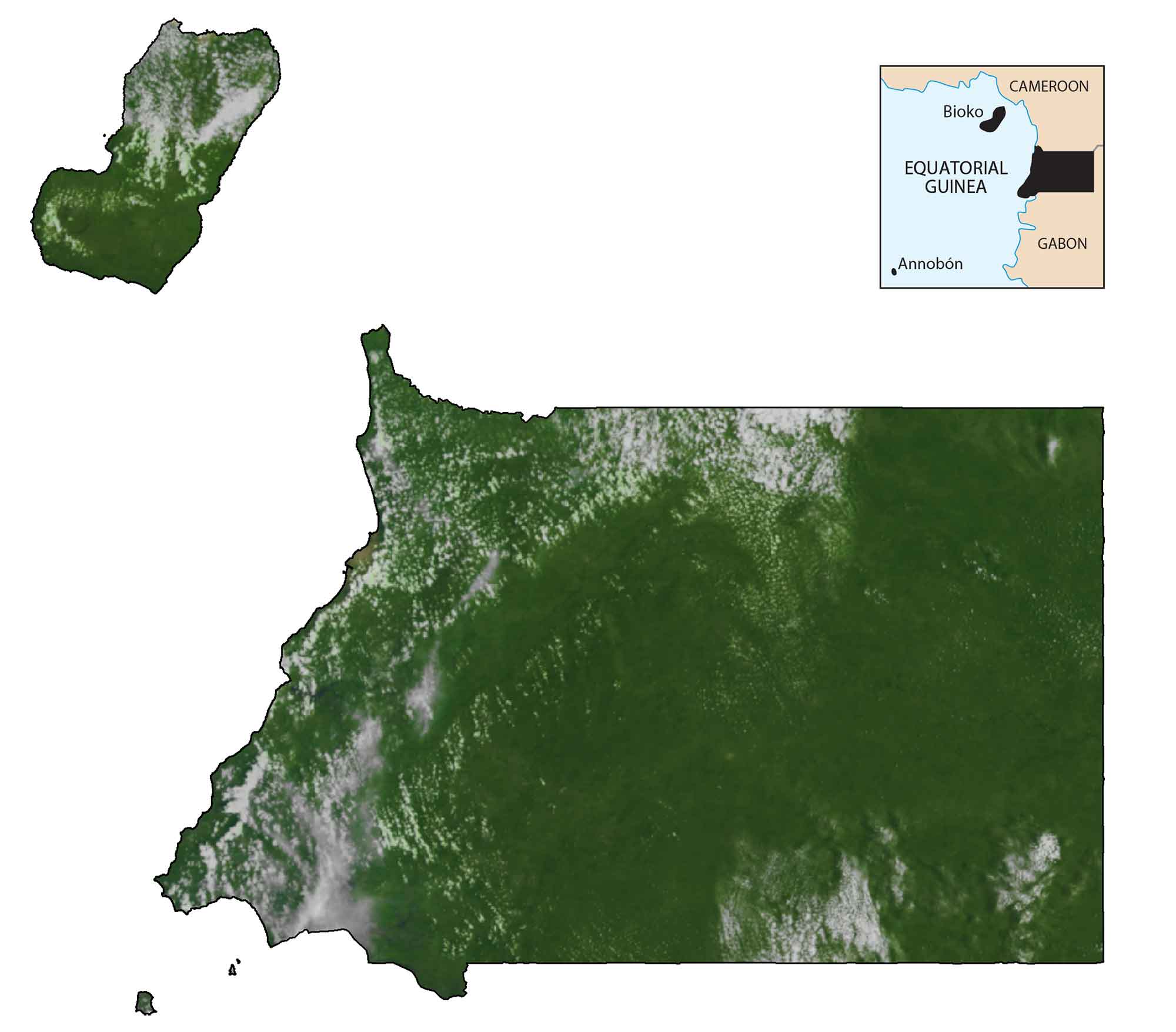 Equatorial Guinea Satellite Map