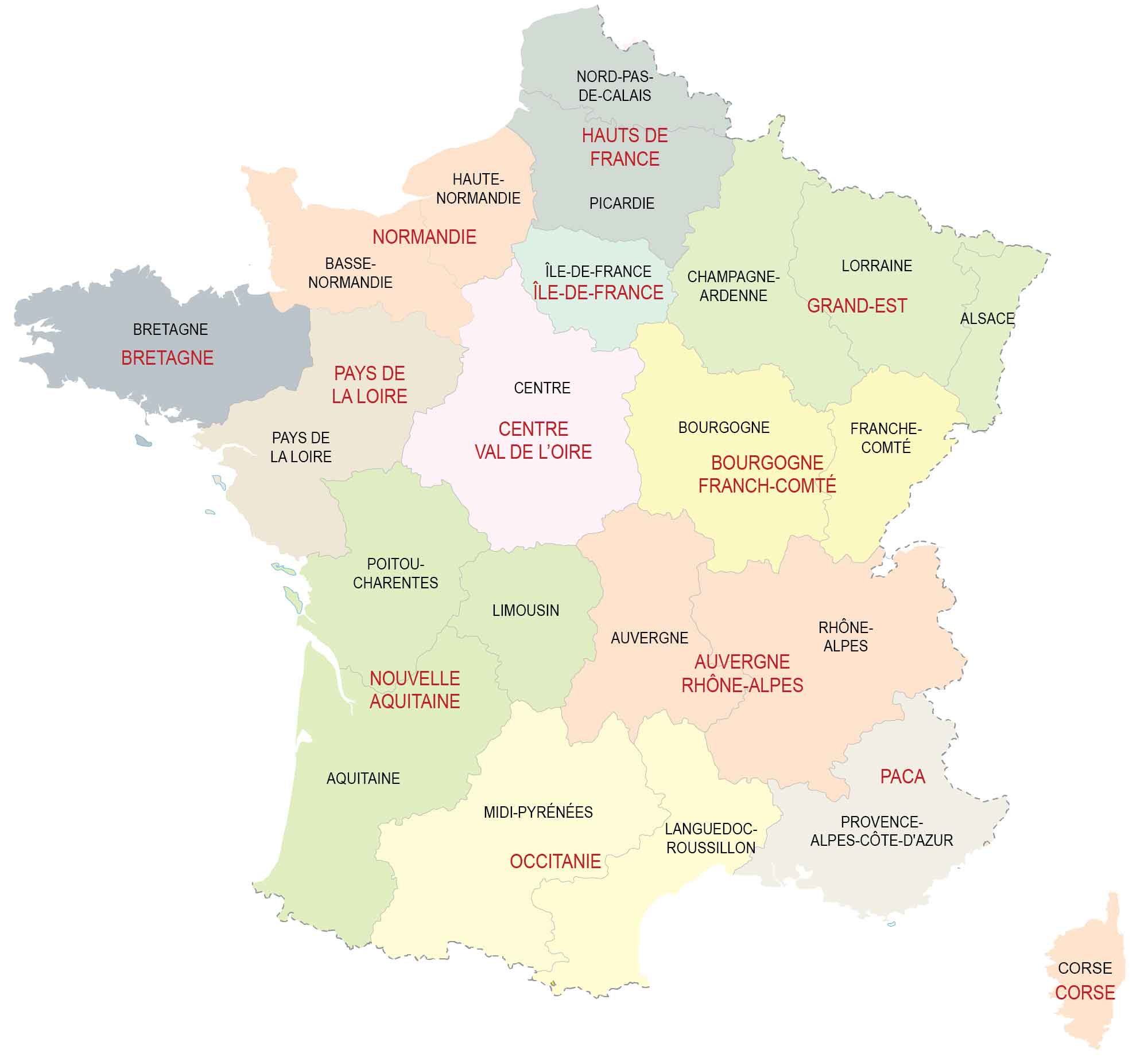 France Regions Map