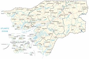Guinea-Bissau Map – Places and Roads