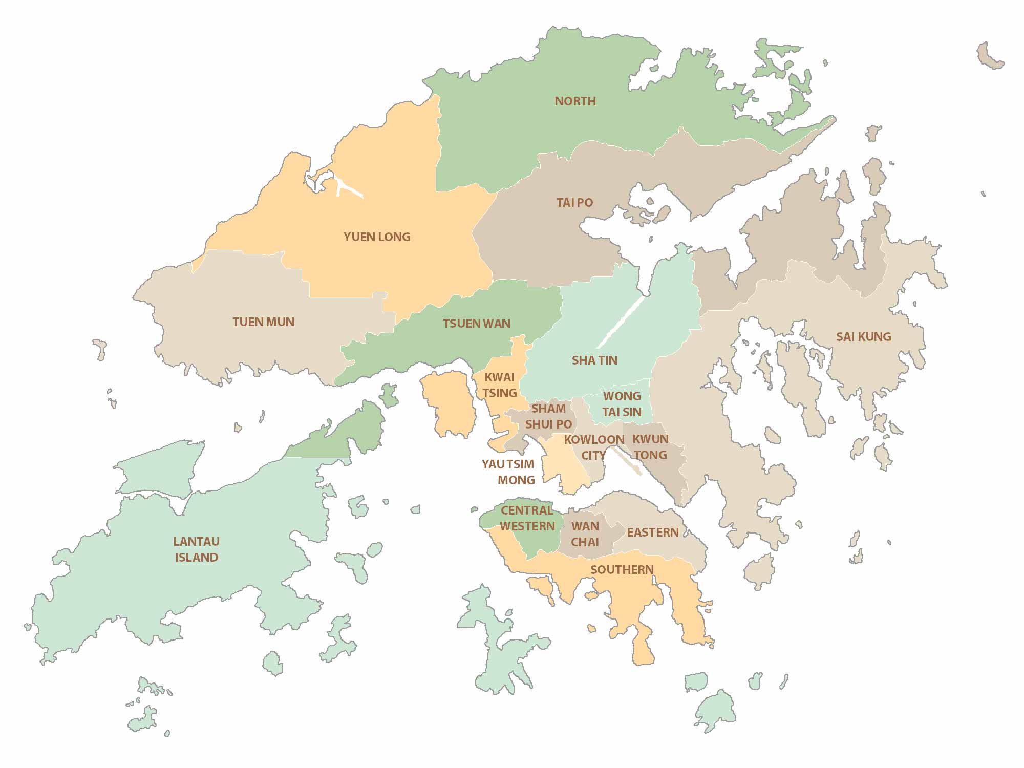 Hong Kong District Map