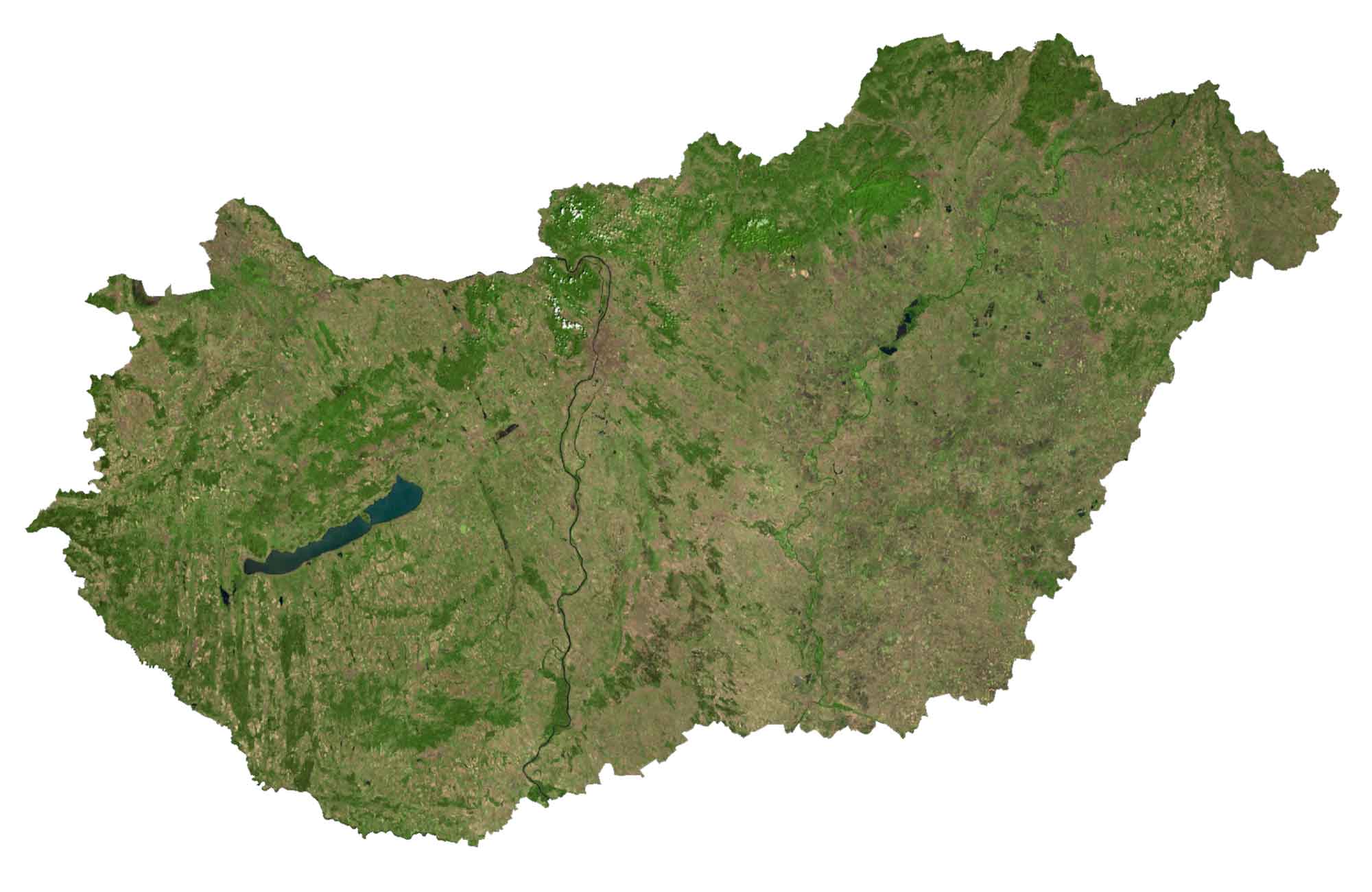 Hungary Satellite Map