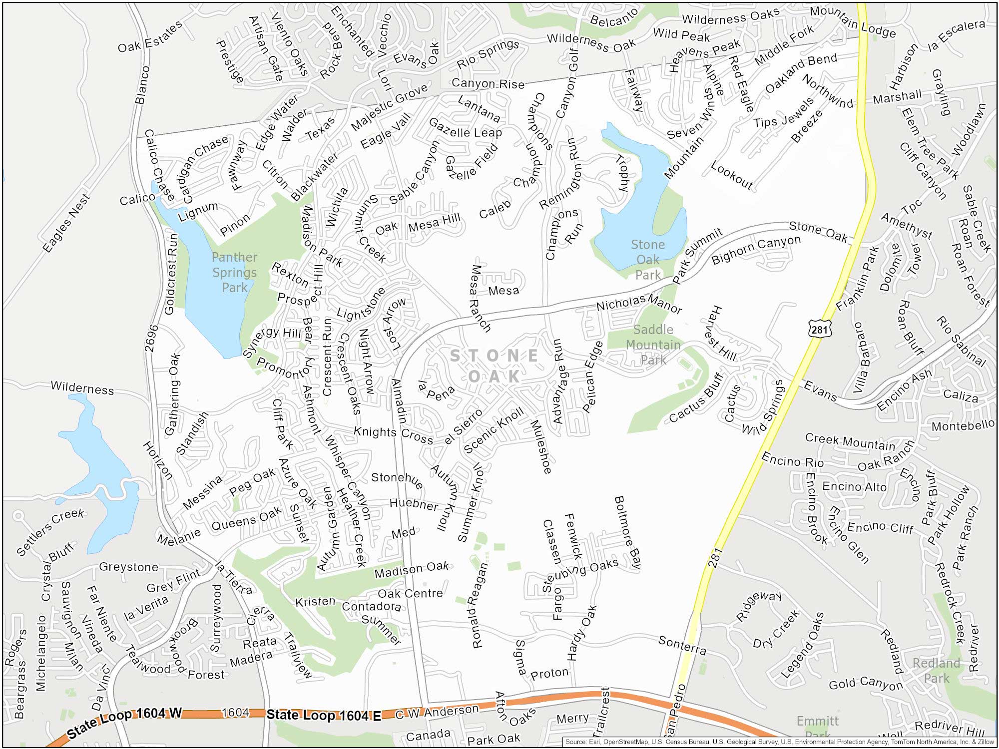 San Antonio Stone Oak Map