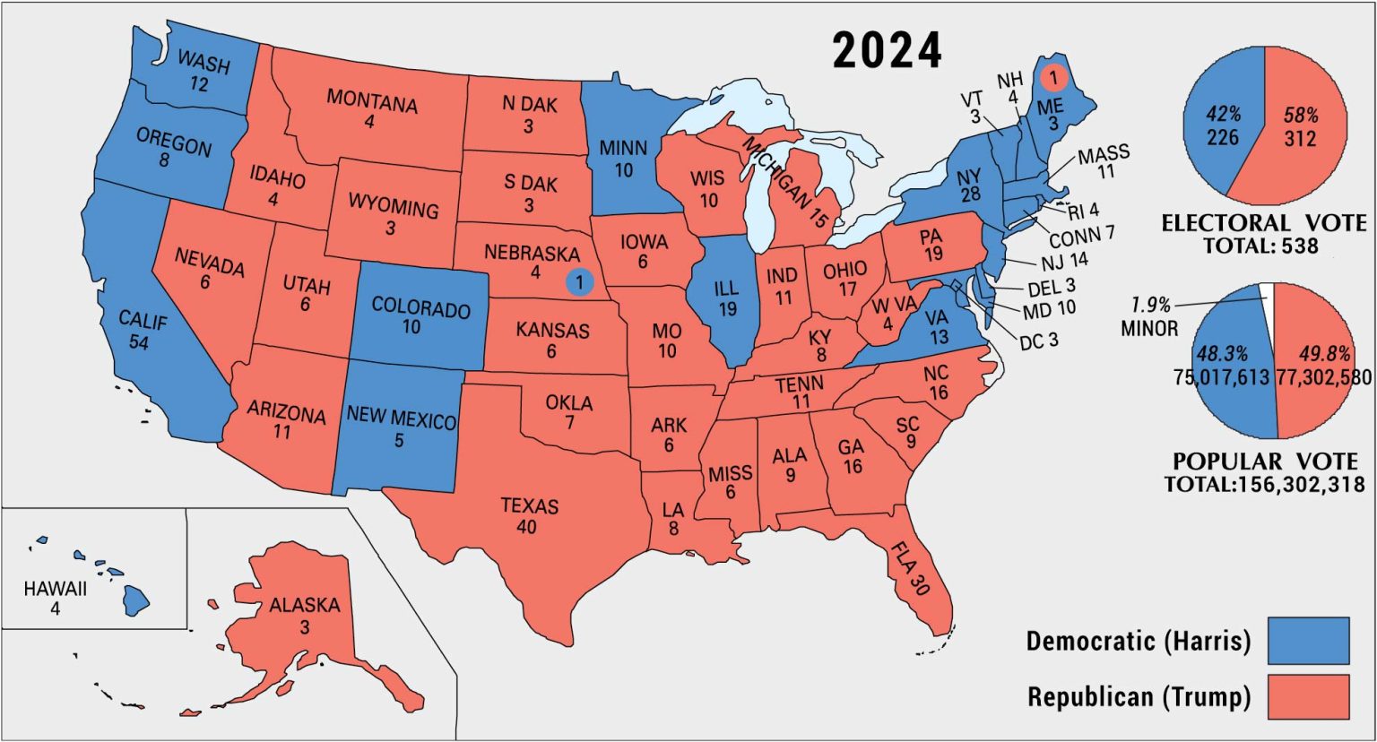 US Election of 2024 Map - GIS Geography